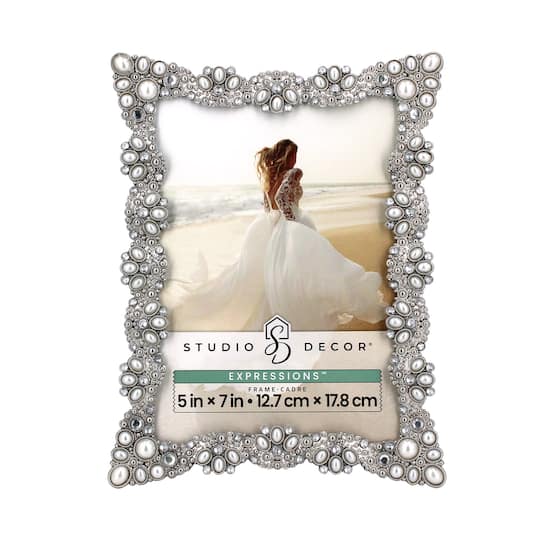 6 Pack: Expressions™ 5" x 7" Silver Jeweled Metal Frame by Studio Décor®